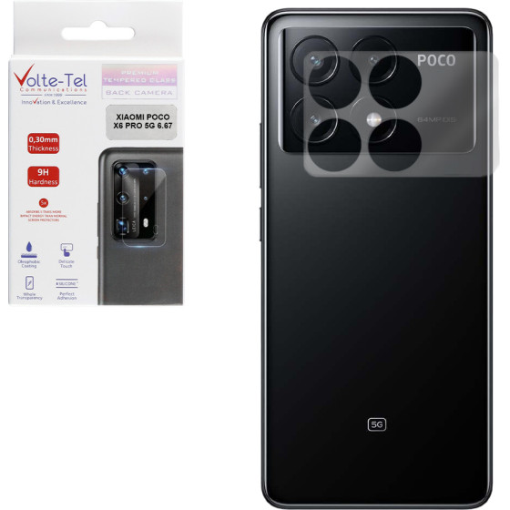 Volte-Tel Tempered Glass Xiaomi Poco X6 Pro 5G 6.67'' 9H 0.30mm For CAMERA