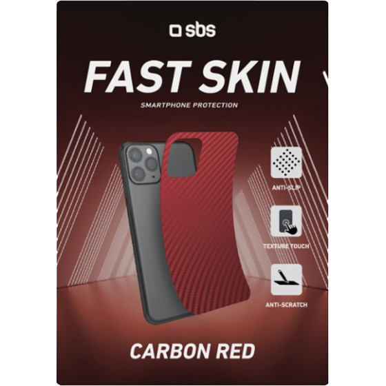 SBS Fast Skin Sheet Carbon Look Red - (SKINSHEETCBNR)