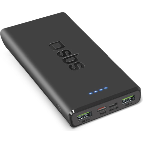 SBS Powerbank 10000 Mah 2 Ports Usb / 1 Port Type C Pd 20W / 1 Port Micro Usb Black - (10000FASTPD20K)