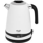 Adler 1,7L Steel Electric Kettle With Lcd And Temperature Control White - (AD1295W)