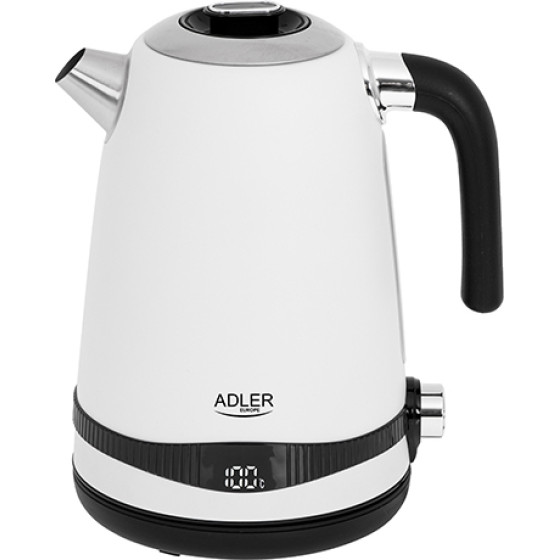 Adler 1,7L Steel Electric Kettle With Lcd And Temperature Control White - (AD1295W)