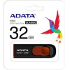 Adata Flash Usb Drive 32GB USB2.0, RETRACTABLE, BLACK/RED, 5YW. - (AC008-32GB-RKD)