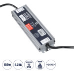 GloboStar ��������� ����������� Selv ��� �������� �������� Led 150W 6.25A - Ac 220-240V �� Dc 24V �� 1.2m Vde ������� ������� & ������ ����������� - ��������� IP68 - M20 x W5.5 x H2.5cm - 3 ������ ������� - (60964)