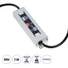 GloboStar ��������� ����������� Selv ��� �������� �������� Led 60W 2.5A - Ac 220-240V �� Dc 24V �� 1.2m Vde ������� ������� & ������ ����������� - ��������� IP68 - M15 x W3.5 x H2cm - 3 ������ ������� - (60962)