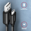 Axagon BUCM-AM10TB Twister Cable USB-C USB-A, 0,6M, Usb 2.0, 2.4A, ALU, PVC, BLACK