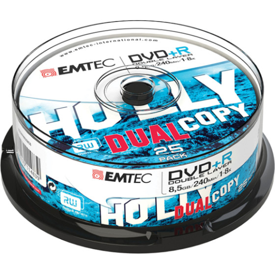 Emtec DVD+R 8.5GB 1-8x Cake Box 25pCs - (ECOVPRW85258CB)