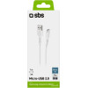 SBS Data Cable Micro Usb 1m White - (CABLEMICROW)