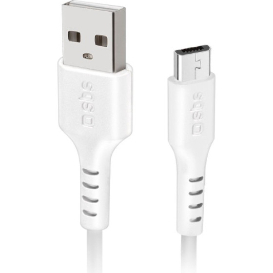 SBS Data Cable Micro Usb 1m White - (CABLEMICROW)