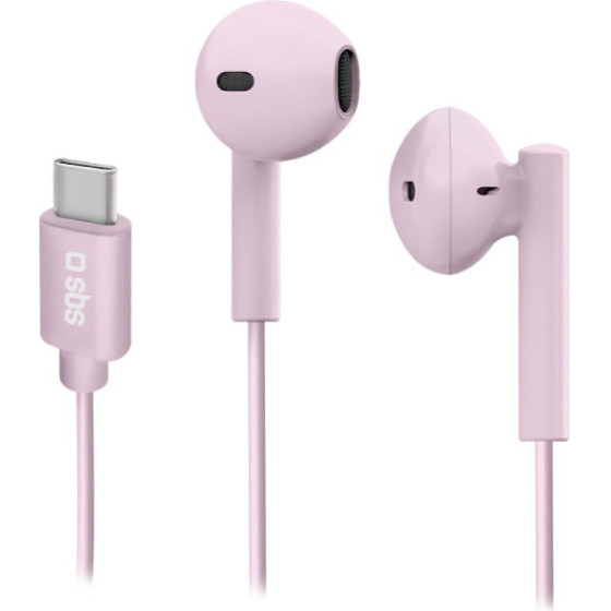 SBS Handsfree Stereo Earset Type C Connector Studio Mix 65C Pink - (EARTYCMIX65P)