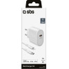 SBS Travel Charger Mfi Pd 20W + Data Cable Type C To Lightning 1m White - (TRKITPD20LIGW)