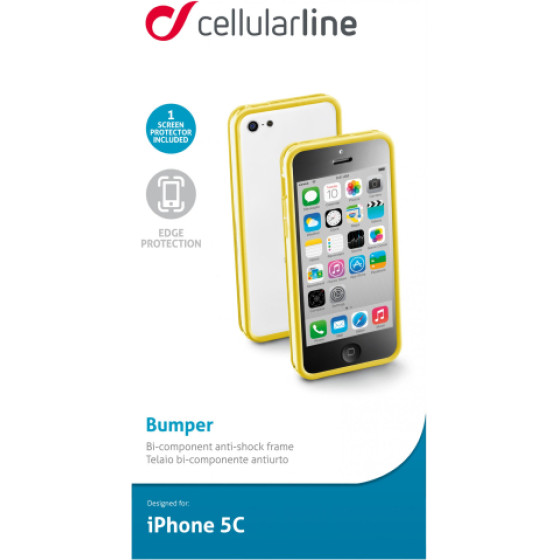 Cellular line Bumper Iphone 5C Yellow Backcover - (BUMPERIPH5CY)