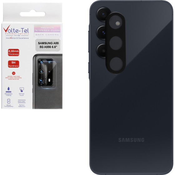 Volte-Tel Tempered Glass Samsung A55 5G A556 6.6'' 9H 0.25mm 3D Curved For Camera BLACK