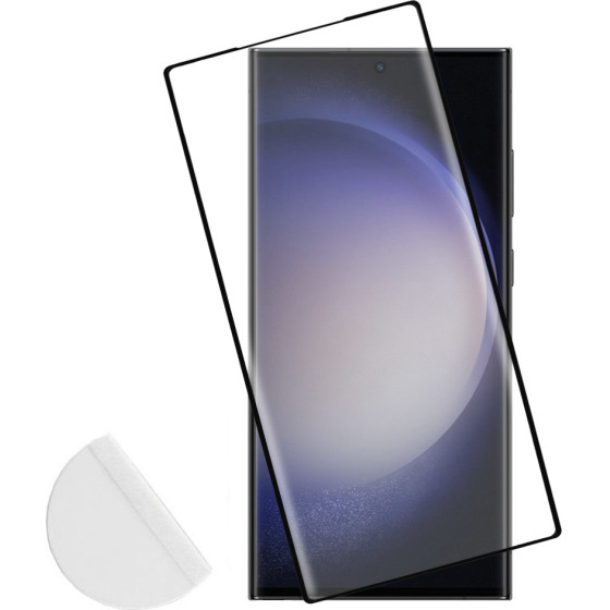 Idol 1991 Tempered Glass Samsung S23 Ultra 5G 6.8'' 9H 0.25mm 3D Full Glue Semi Curved Finger Unlock Black + Squeezy CARD