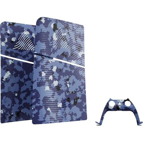 Maxx Tech Blue Wave Camo Faceplates Kit ��� PS5 Slim - (MXT-SLFPBC-PS5)