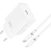XO Travel Charger CE15 Pd 20W+ Data Cable Type C To Lightning White - (CE15LW)