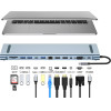 Powertech Docking Station 12 �����, ���� laptop, USB-C, ���� - (BYL-2003U2)