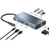 Powertech Docking Station 8 �����, USB-C �������, 100W PD, ���� - (BYL-2311)