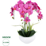 GloboStar Artificial Garden Dark Pink Orchid ������������ ���� ������ ������� �50cm - (21123)