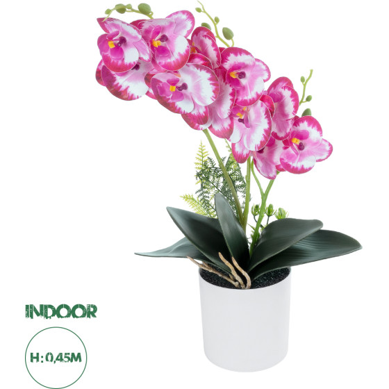 GloboStar Artificial Garden Pink + Fuchsia Orchid ������������ ���� ��� - ������ ������� �45cm - (21079)