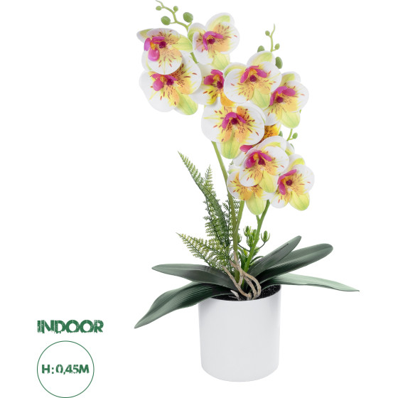 GloboStar Artificial Garden White - Fuchsia Orchid ������������ ���� ����� - ������ ������� �45cm - (21078)