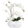GloboStar Artificial Garden White Orchid ������������ ���� ����� ������� �42cm - (21125)