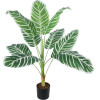 GloboStar Artificial Garden White Zebra ������� ������������ ���� ����� ����� �90cm - (20943)