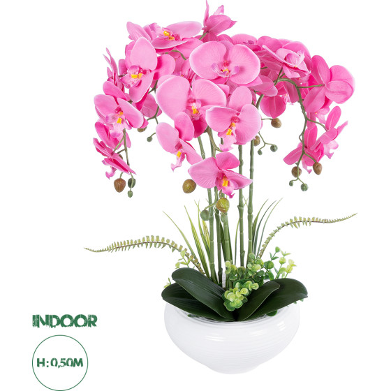 GloboStar Artificial Garden Pink Orchid ������������ ���� ��� ������� �50cm - (21124)