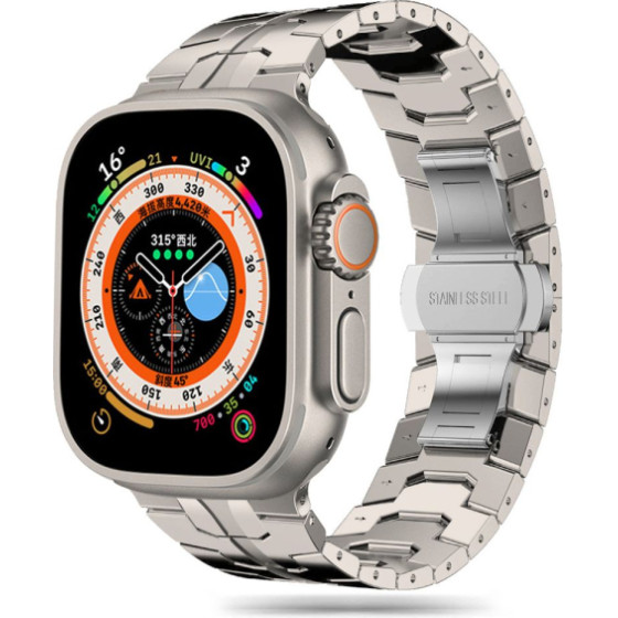 Tech-Protect Replacment Band Stainless For Apple Watch 4 / 5 / 6 / 7 / Se (42 / 44 / 45 MM) Titanium - (TPRBSSI4T)