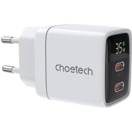 Choetech ��������� �������� ������� �������� PD6051 �� ����� ����� Usb C Gan Pd 35W ����� - (PD6051, PD6051-EU-WH)