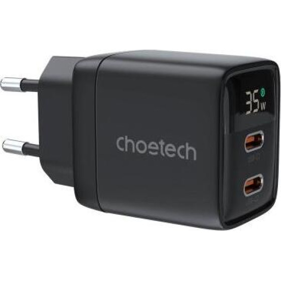 Choetech ��������� �������� ������� �������� PD6051 �� ����� ����� Usb C Gan Pd 35W ����� - (PD6051, PD6051-EU-BK)
