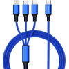 Ancus ������� �������� USB-C 3 �� 1 Micro-USB, USB-C, Lightning 3.0A �� Braided ������� ���� 1�. �� 5 ������ ������� - (Flow Plus E54)