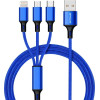Ancus ������� �������� USB 3 �� 1 Micro-USB, USB-C, Lightning 2.0A �� Braided ������� ���� 1�. �� 5 ������ ������� - (Flow Plus E54)