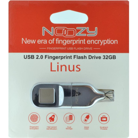 Noozy USB 2.0 Linus Fingerprint Flash Drive 32GB