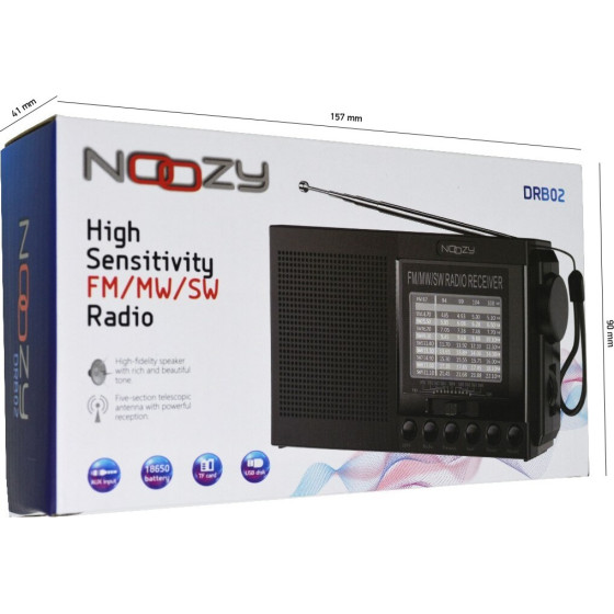 Noozy ������ ��������� FM/MW/SW �� 3,5mm microSD ��� USB ����������� ������� ��������� - (DRB02)