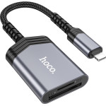 Hoco ���������� ������ ������ 2 �� 1 Lightning 480Mbps ��� 2TB ��� Micro SD/SD OTG ����� ��� Anti-bending ������� ���� - (UA25 Lightning)