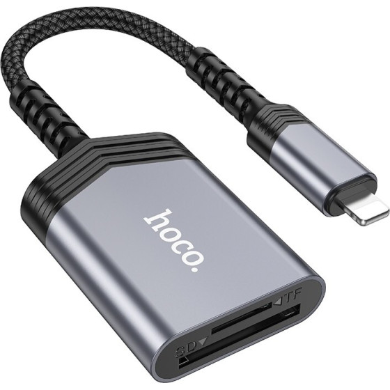 Hoco ���������� ������ ������ 2 �� 1 Lightning 480Mbps ��� 2TB ��� Micro SD/SD OTG ����� ��� Anti-bending ������� ���� - (UA25 Lightning)