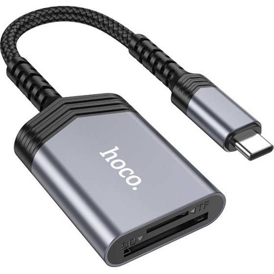 Hoco ���������� ������ ������ 2 �� 1 USB-C 480Mbps ��� 2TB ��� Micro SD/SD OTG ����� ��� Anti-bending ������� ���� - (UA25 USB-C)