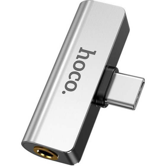 Hoco ���������� 2 �� 1 USB-C �� USB-C ��� 3.5mm 1.5A ����� - (LS26)