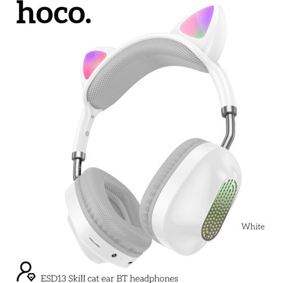 Hoco �������� ��������� Stereo Cat Ear BT5.3 FM 400mAh �� ��������� ��� Noise Reduction ����� - (ESD13)