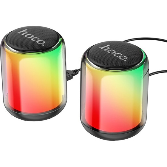 Hoco ����� Wireless BT V5.2 2X5W, FM, USB ��� 3.5mm 12 x Lighting Effects - (BS56 Colorful 2-in-1)