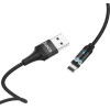 Hoco ������� �������� USB �� Lightning 2.4A �� ��������� ���������� ����� ��� LED ������� ����� 1.2m - (U76 Fresh)