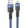 Hoco ������� �������� USB �� Micro-USB Braided 2.4A ���� 1.2m ������ ������� - (U110)