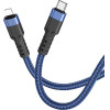 Hoco ������� �������� USB-C �� Lightning Braided PD20W 3A ���� 1.2m ������ ������� - (U110)