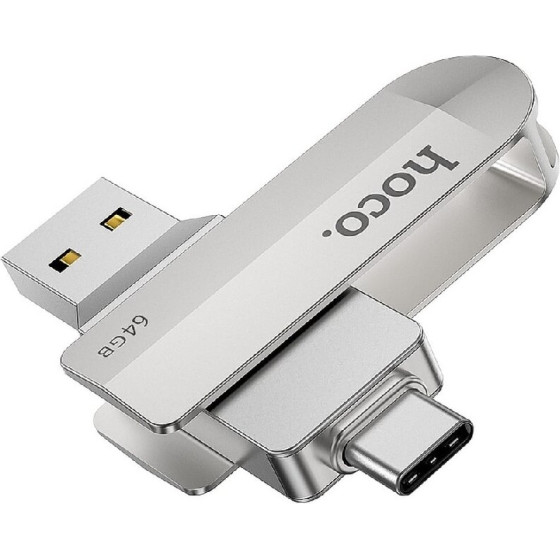 Hoco Flash Drive 2 in 1 64GB USB-A 3.0 ��� USB-C ������� �� Windows Mac Linux ��� Android ����� - (UD10)