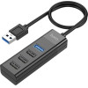 Hoco Hub USB 4 in 1 Easy display USB3.0 �� USB3.0 x 1 ��� USB2.0 x 3 ����� - (HB25)