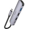 Hoco Hub USB-C HDMI+PD60W+USB3.0+2xUSB2.0 60W 20V/3A ���� - (HB27)