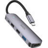 Hoco Hub USB-C HDMI+PD60W+USB3.0+2xUSB2.0 60W 20V/3A ���� - (HB27)