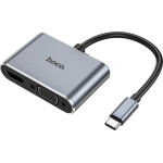 Hoco Hub USB-C �� HDMI 4K 30Hz ��� VGA 1080P 1.5m ���� - (HB29 Easy-Lead)