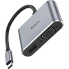 Hoco Hub USB-C �� HDMI 4K 30Hz ��� VGA 1080P 1.5m ���� - (HB29 Easy-Lead)