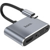 Hoco Hub USB-C �� HDMI 4K 30Hz ��� VGA 1080P 1.5m ���� - (HB29 Easy-Lead)
